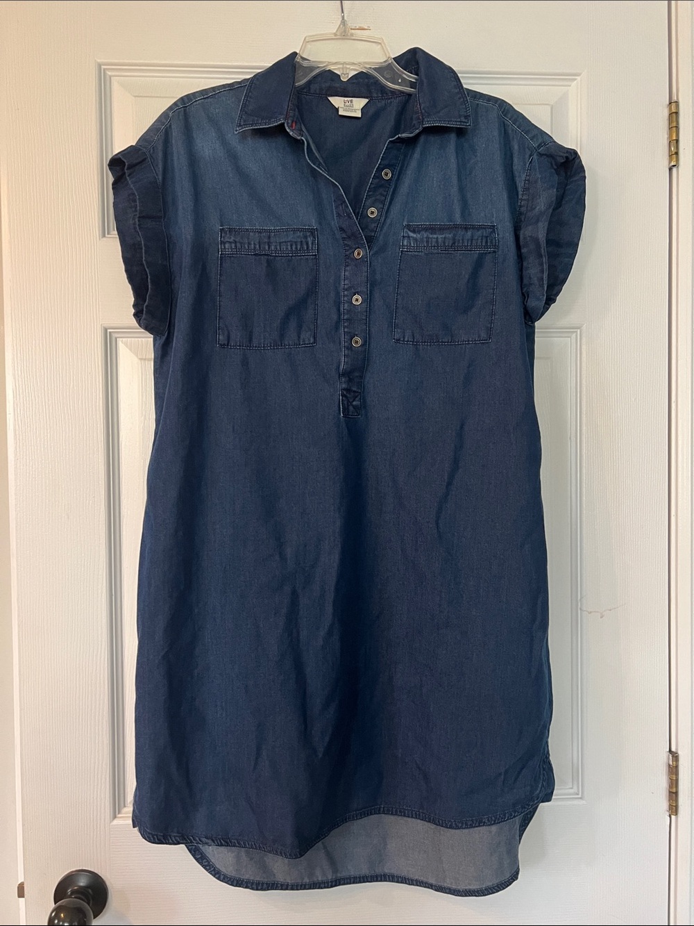 Ellen Degeneres Indigo Denim Midi Shirt Dress